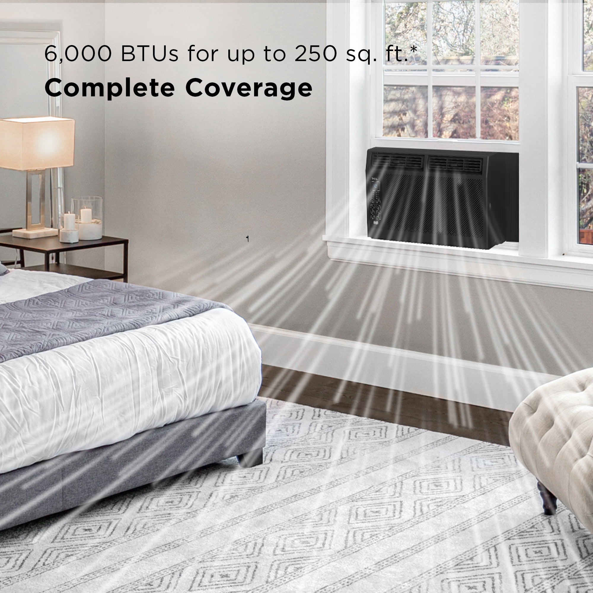 TCL 6,000 BTU Window Air Conditioner, 250 sq. ft., LED Display, Included Remote, Black, W6W32-B Sansujyuku sansujyuku.com