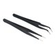 thumbnail image 5 of Pinzas para pestañas postizas de acero inoxidable - Juego de 2 (1 curva y 1 recta) - 12 cm - Color negro - Incluye estuche, 5 of 7