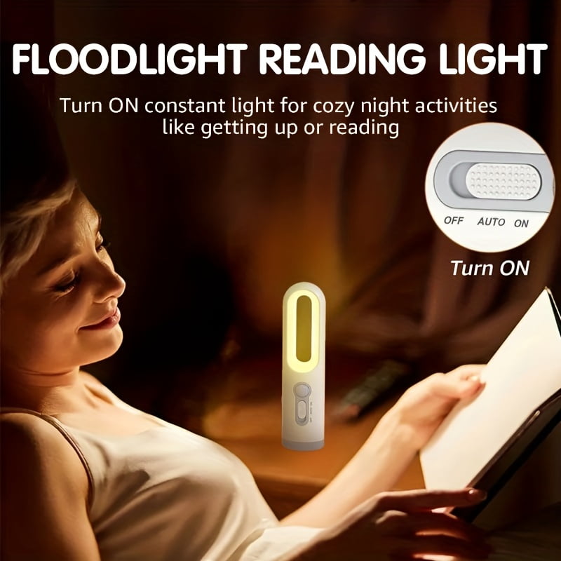 Rechargeable Motion Sensor Night Light 3 in 1 Portable LED Night Light Flashlight for Bedroom, Bathroom and Camping Outdoor