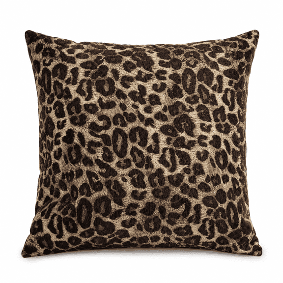 Woven Jacquard Leopard Throw Pillow Cover with Hidden Zipper, Textured Square Cushion Case for Sofa, Bed and Accent Chair