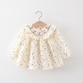 thumbnail image 2 of Qingpeng Girls Long Sleeve Polka Dot Dress Ruffle Collar Flower Embroidery A Line Casual Wear for Girls, 2 of 9