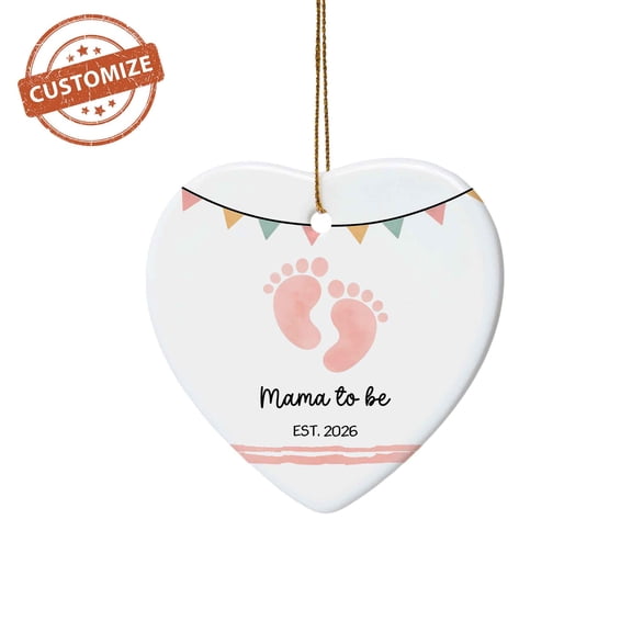 Customizaholic Mama to Be Ornament, Personalized Pregnancy Gift for Expecting Mom, Custom Name Baby Announcement Keepsake 2026
