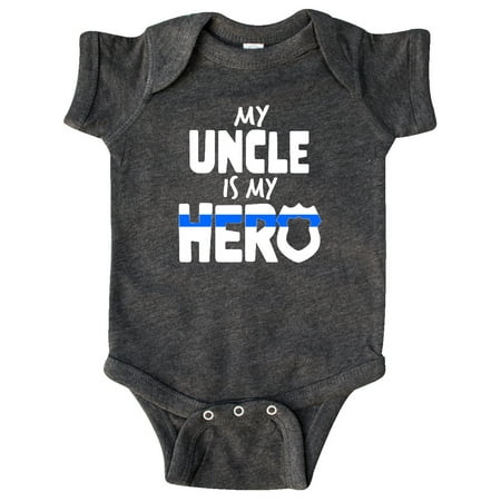 

Inktastic My Uncle is my Hero Police Officer Family Gift Baby Boy or Baby Girl Bodysuit