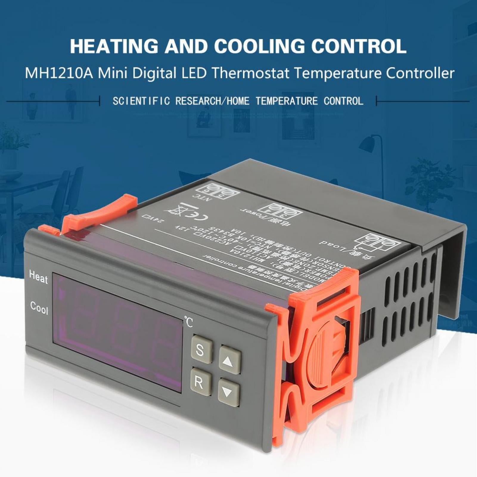 50~110℃ /Sensor Thermostat Control 90~250V 10A Digital Temperature Controller 