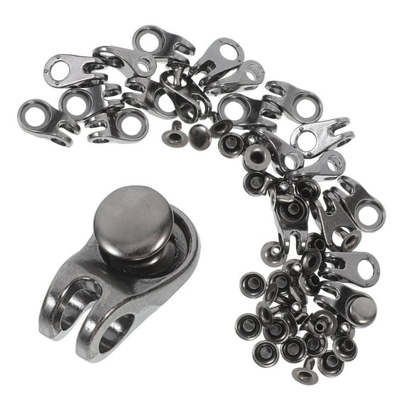 MLINS  20 Sets Boot Lace Hooks Kit Shoe Buckle Fitting Black Man Miss