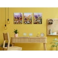 thumbnail image 4 of Flowers Wall Art Daisy Colorful Canvas Floral Pictures Spring Purple Painting, Landscape Artwork Framed for Living Room Bedroom Bathroom Dinning Room Kitchen Office Home Decor 12"x16"x3 Panels, 4 of 6