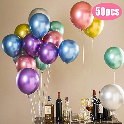 Fanuk Globos Metálicos para Fiesta, 50 Piezas Globos de Látex Cromado de 12 Pulgadas para Fanuk Fanuk