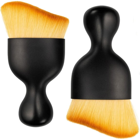 Car Interior Detailing Brush, Auto Interior Dust Brush, Car Interior Cleaning Tool for Automotive Dashboard Interior, Leather, Air Vent, Gap, Cup Holder,Keyboard(2pcs)