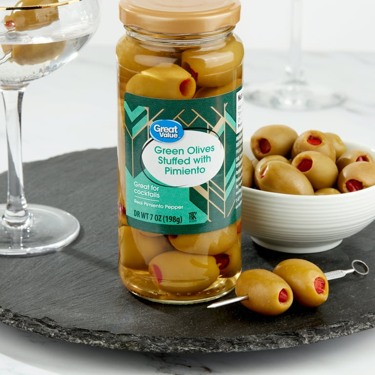 Great Value Green Olives Stuffed with Pimiento 7 oz Glass Jar for