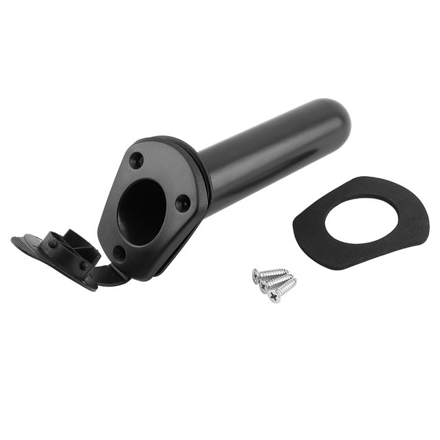 Soporte de montaje empotrado ABS con tapa para botes, soporte universal para caña de pescar y kayak