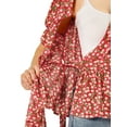 thumbnail image 7 of Allegra K Women's Crossover V Neck Short Sleeves Ruffle Wrap Blouse, 7 of 7