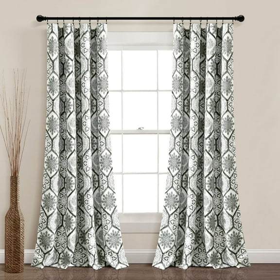Lush Decor Marvel Light Filtering Window Curtain Panel Pair, 84" L x 52" W, Gray