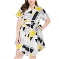 thumbnail image 2 of Fankiway Mode Femmes Grande Taille Robe Mini Col en V Taille Imprimée Robes Femmes Grande Taille Liquidation Robes d'Été pour Femmes Manches Courtes, 2 of 5