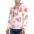 thumbnail image 3 of Lsque Pink Hearts Pattern Casual Men's Hoodie,Hooded Sweatshirt with Kangaroo Pocket,Pullover Hoodie-3X-Large, 3 of 7