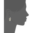 thumbnail image 4 of Pendientes Pendientes de aro Huggie redondos trenzados chapados en oro para mujer, 4 of 4