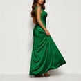 thumbnail image 5 of BRGZLK Formal Dresses for Women Satin V Neck Sleeveless Cocktail Wedding Guest Maxi Dress Pleated High Waist Wrap Split Evening Gowns Green 2XL, 5 of 9