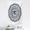 thumbnail image 1 of White Tapestry, Realistic Retro Eye Pattern in Round Eastern Mandala Form Micro Cosmos Design Print, Fabric Wall Hanging Decor for Bedroom Living Room Dorm, 5 Sizes, Blue White, by Ambesonne, 1 of 1