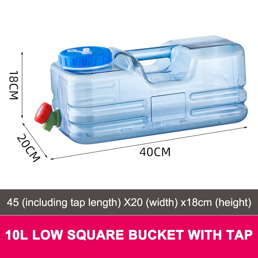 Yucurem 2.6 Gallon Water Container with Spigot, Food Grade Portable Water Jug for Camping, Picnic, Outdoor Hiking, Emergency Water Storage Tank, Clear
