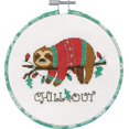 thumbnail image 6 of Dimensions Chill Out Christmas Sloth Counted Cross Stitch 6" Diameter, 6 of 6