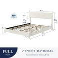 thumbnail image 6 of Sifurni Full Size Platform Bed Fame with Upholstered Adjustable Leather Headboard, White, 6 of 6