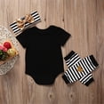 thumbnail image 6 of IZhansean Newborn Infant Baby Girls Clothes Mini Mama Short Sleeve Romper+Leg Warmers+Headband Set Black 6-9 Months, 6 of 6