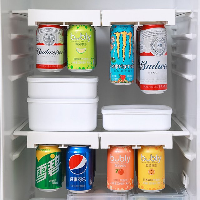 Estante para refrigerador, contenedor de doble fila para botellas de cocina