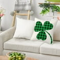 thumbnail image 5 of BGZLEU St Patrick's Day Pillow Cover 18x18 Inch Shamrock St Patrick's Day Decorations Green Clover Buffalo Plaid Lucky Truck Decorative Pillow Cases Throw Cushion Covers, 5 of 6