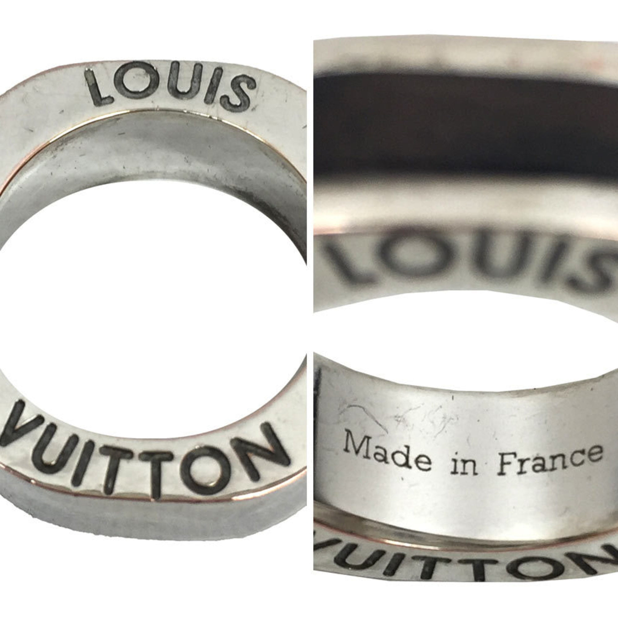 Authenticated Used Louis Vuitton LOUIS VUITTON Ring Berg Metal E Boa M65340  About 17 Metal/Wood Men's 