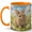 Orange, variant on Cute Bunny Coffee Mug, Spring Meadow Rabbit Lover Design, 11 oz Ceramic Cup