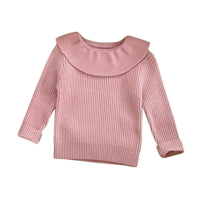 Chandail Décontracté Tricoté Uni pour Filles Manches Longues Col Rond Rouge Melon D\'eau