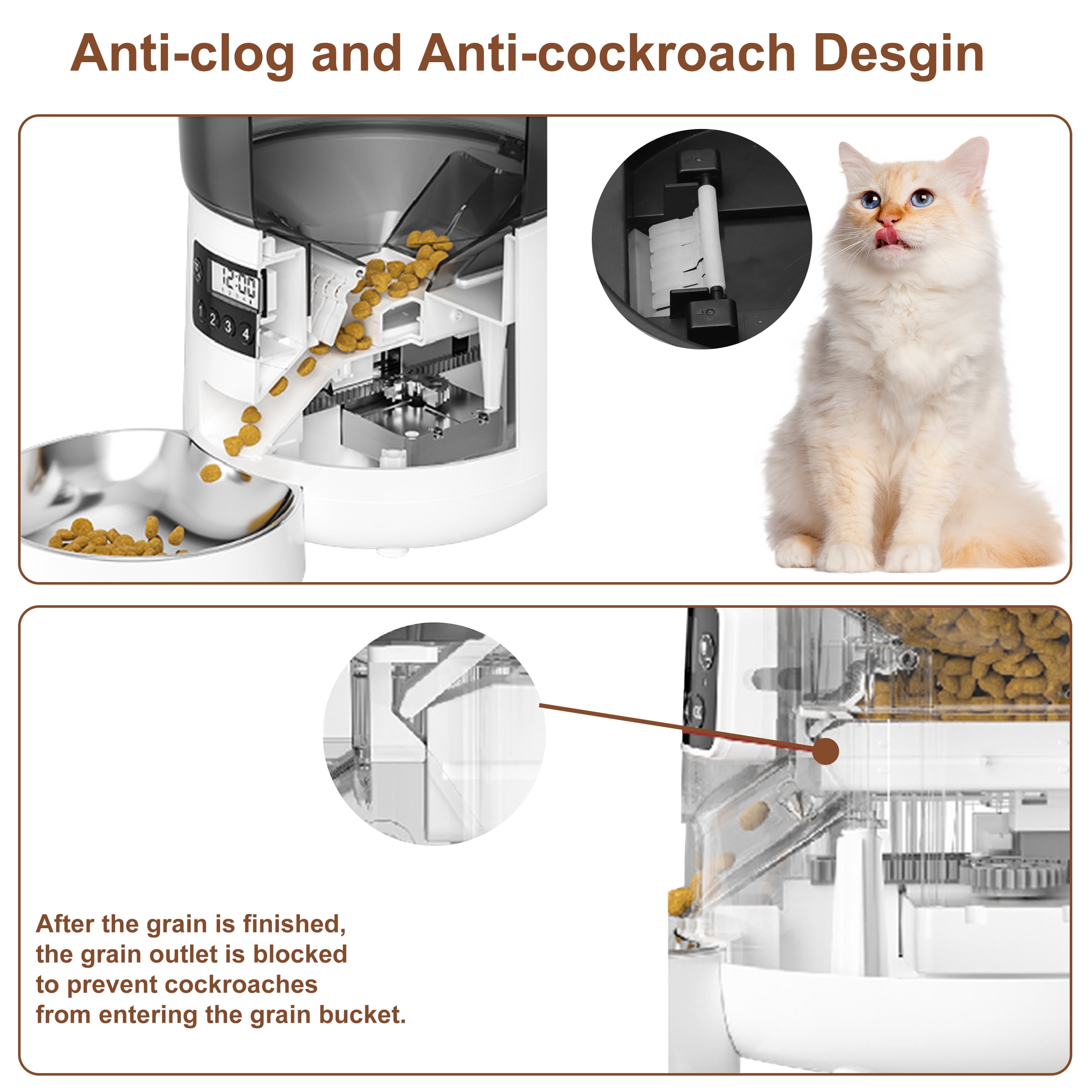 Cobectal WiFi Automatic Dog & Cat Food Dispenser with App Control