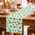 thumbnail image 5 of St. Patrick's Day Table Runner - 120 Inch Long Lucky Shamrock Green Spring Plants Vintage Cotton and Linen Blended Dress Scarves Farmhouse Table Runner for Kitchen Dining, Coffee Table, 13" x 120", 5 of 8