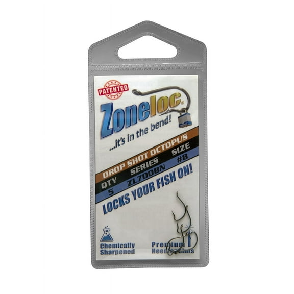 Zoneloc - Drop Shot Octopus #8 - 5pc Black Nickel