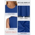thumbnail image 4 of MOYIKO Women Tank Top Dressy Casual Sleeveless Blouses Crew Neck T Shirt Royal Blue Summer Vest Tops Tee Clothes Size S, 4 of 7
