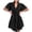 Black, variant on AOOCHASLIY Clarance Dresses for Women 2022Short Sleeve Dress For Women V Neck Solid Dress Casual Ruffles Dress