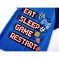 thumbnail image 6 of Beezizac Pajamas For Boys Fun Blue Gamer Short Sleeves Top Shorts & Pants 3-PC PJ Set Kid Comfy Size 6, 6 of 9