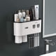 thumbnail image 3 of Soporte de adsorción magnética para cepillo de dientes, dispensador de pasta de dientes Automático Doble montado en la pared, estante, accesorios de baño, 3 of 4