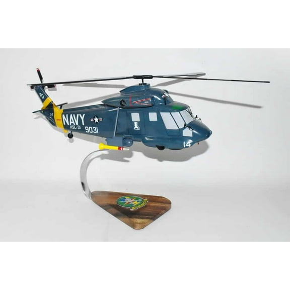 HSL-31 Arch Angels HH-2D Seasprite Model, Kaman, Mahogany, 1/30th (16") Scale, Navy