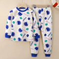 thumbnail image 3 of Ropa interior térmica de invierno para niños y niñas, conjuntos de pijama de algodón de dibujos animados, trajes de manga larga, ropa de dormir para bebés, 2-14T, 3 of 4