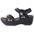 thumbnail image 2 of GP Wedge Platform Snap Lock Sandals for Women: 8698 Black Purple, EU38 (US Size 7 - 7.5), 2 of 9