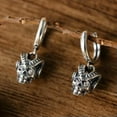 thumbnail image 3 of QQTDFG Sterling Silver Biker Men's Women Skull Huggie Hoop Earrings A1810-1 Pair Hoops, 3 of 9