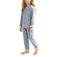thumbnail image 6 of ITSAME Girls Outfit 2-Piece Fleece-Lined Crewneck Long Sleeve Pullover and Pants Warm Sleepwear Set Size 11, 6 of 7