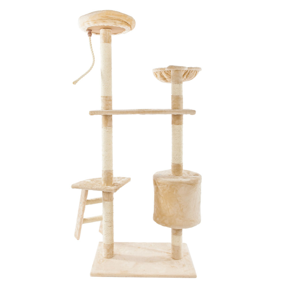 CLEARANCE! 2019 Upgrade Cat Tree, 60'' Cat Tower Luxury Condos with Scratching Posts, Stairs