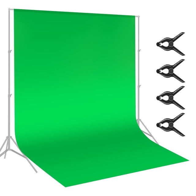 Telón de fondo Chromakey Fiber Neewer de 3 x 3,6 m con abrazaderas, color verde