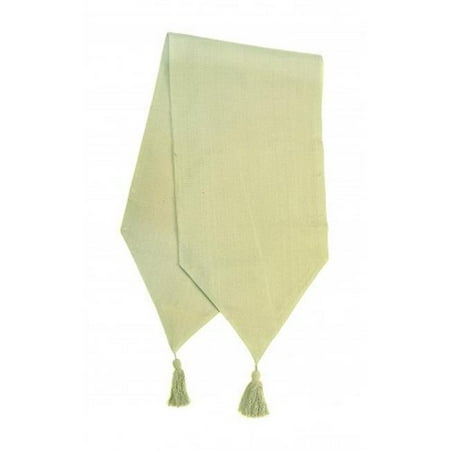 

13 x 72 in. Ribbed Table Runner with Tassels Sage Green