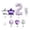 B, variant on Purple Party Balloons, Number Foil Balloon Set, Birthday Decoration Kit with Star Balloons