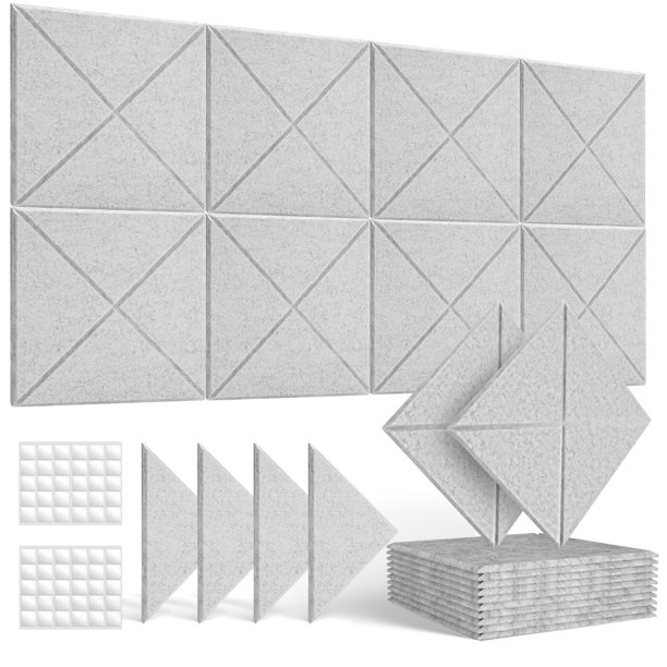 Soundproof Wall Panels 12 Pack Acoustic Foam Panels 12" X 12" X 0.4