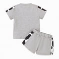 thumbnail image 3 of Baby Girl Summer Cute Outfit Short Sleeve Cow Print Cotton T-Shirt and Drawstring Shorts Set Kids Casual Clothing Sets, 3 of 6