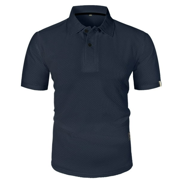 Camiseta informal de manga corta y color liso para hombre - Tejido ligero y transpirable - Cuello clásico para ocasiones informales de verano