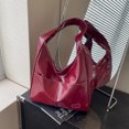 thumbnail image 3 of Bolso Tote Hobo para Mujer Wdftyju Cierre Magnético Cuero PU Vino Rojo, 3 of 9